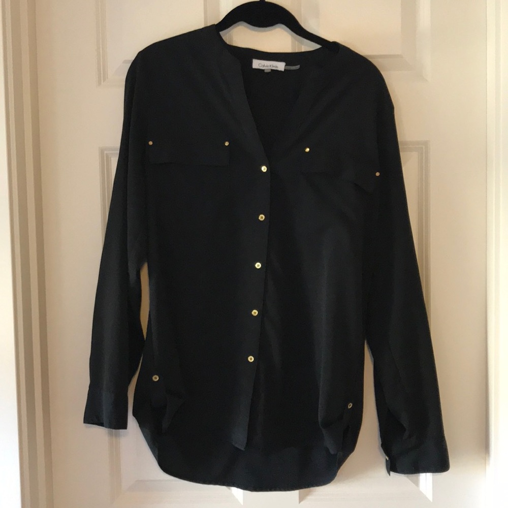Classic black button down